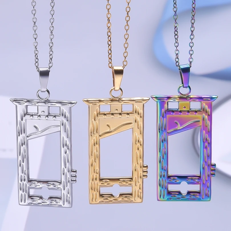 

Personality Door Charm Necklace Rainbow/Silver/Gold Color Stainless Steel Necklaces For Women Men Accessories Travel Souvenirs