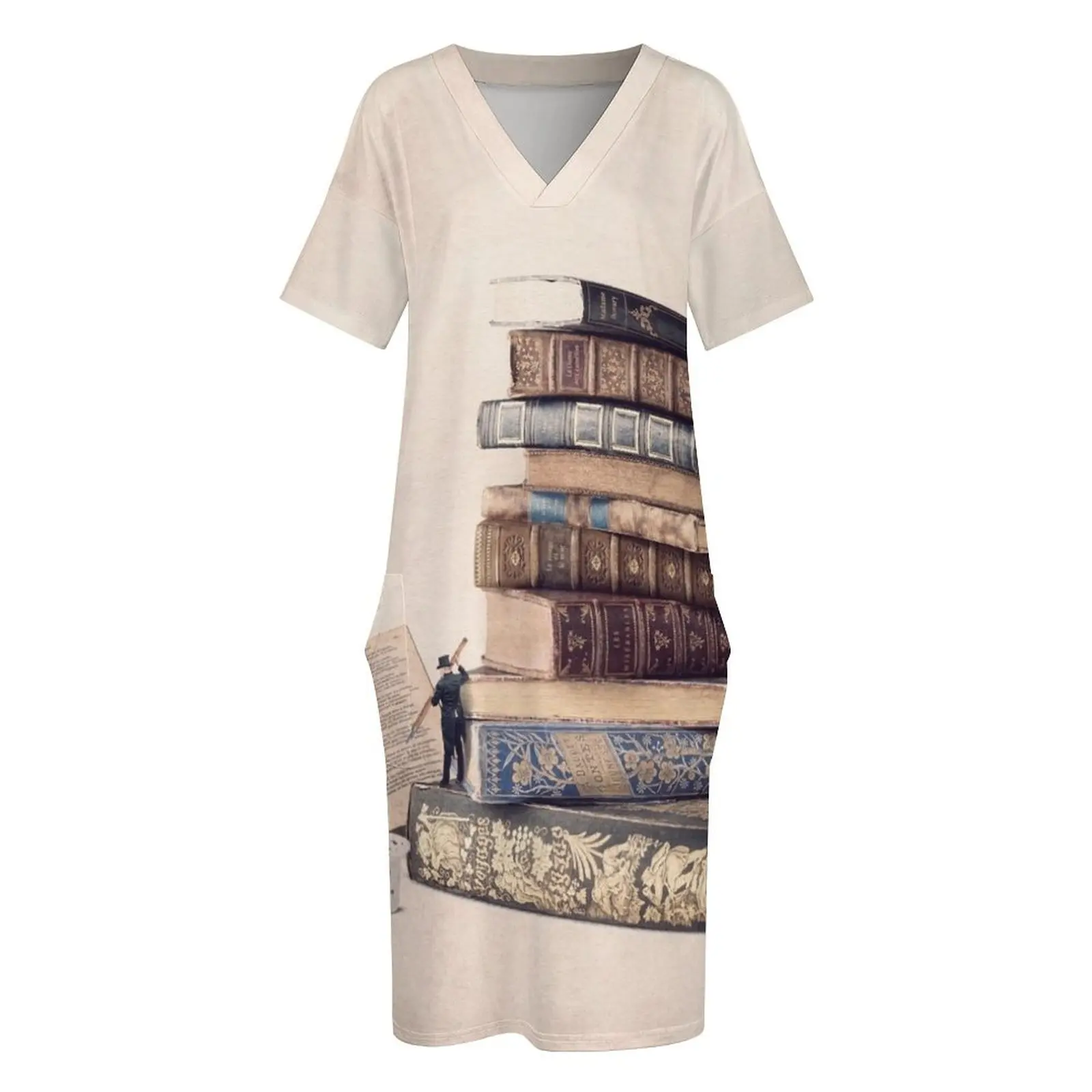 фото книги иллюстрация старых книг Свободное карманное платье женские платья