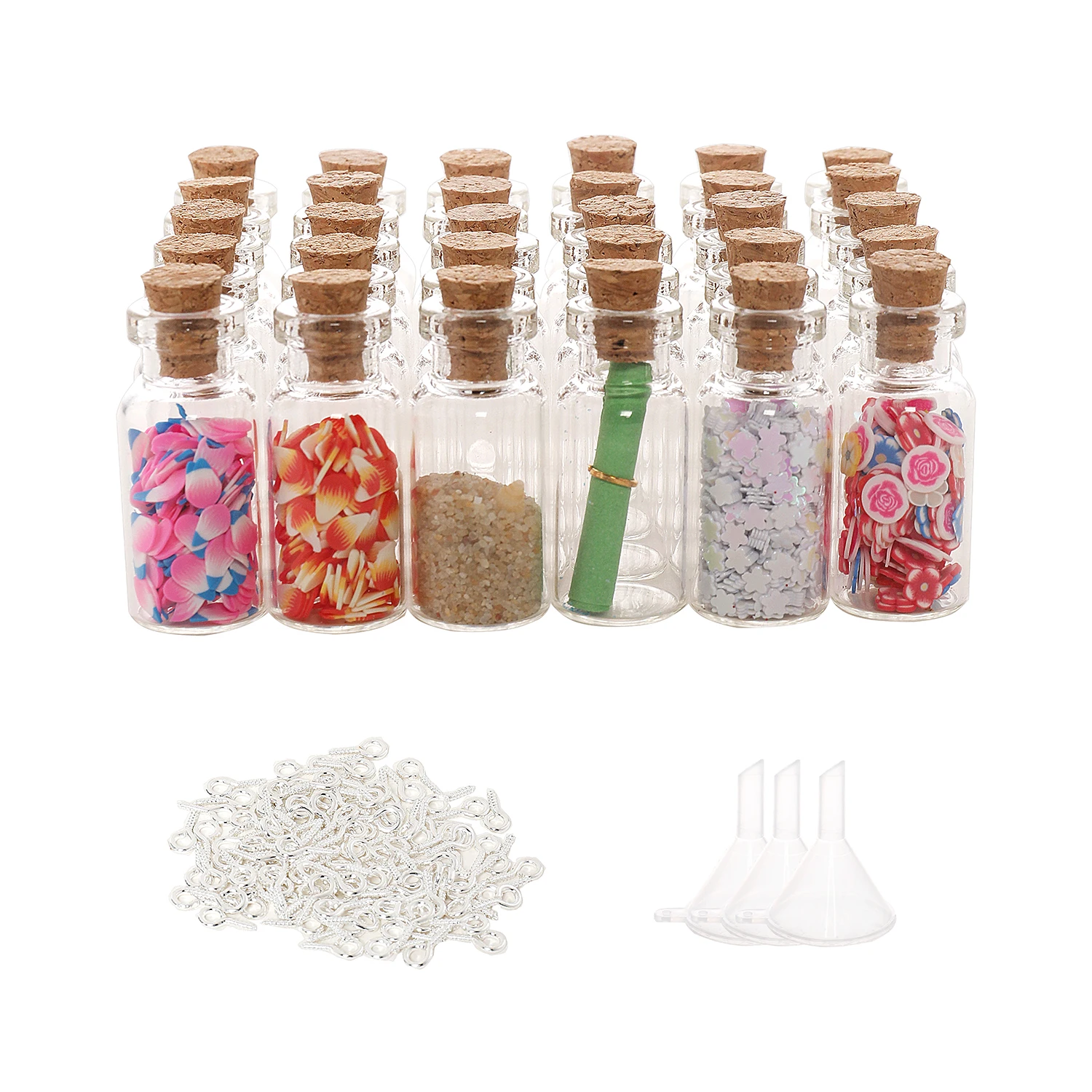 

60pcs Mini Glass Bottles with Cork 2ml Spell Jars Potion Vials Wish Message Container For Gift DIY Crafts