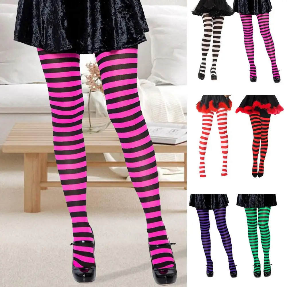 Рождественские колготки с цветными блоками в полоску стиле ретро яркие цвета