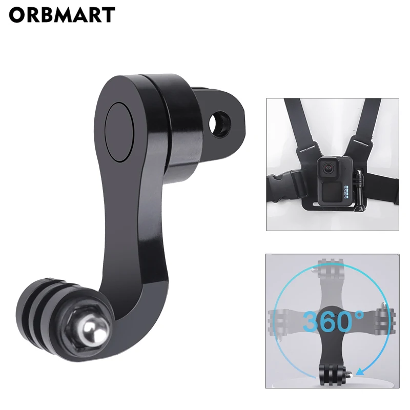 360° Vertical Bracket Adapter for GoPro Hero 11 10 9 Yi DJI SJCAM Motorcycle Helmet Chin Stand Mount Holder Camera Accessories