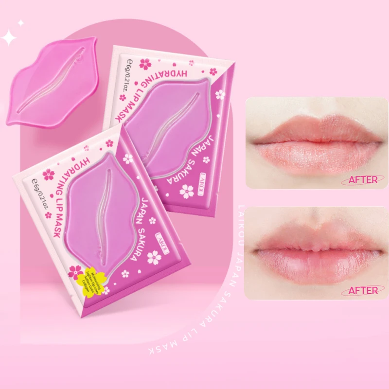 

Exfoliating Japan Sakura Lip Mask Whitening Moisturizing Care Products Dead Skin Wrinkle Remove Lightening Lip Plumper Patches