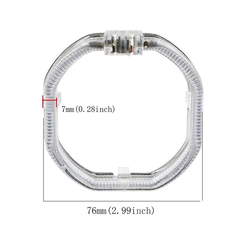 76 Мм Квадратные Светодиодные Ангельские Глаза С Акриловыми Крышками Набор Колец
