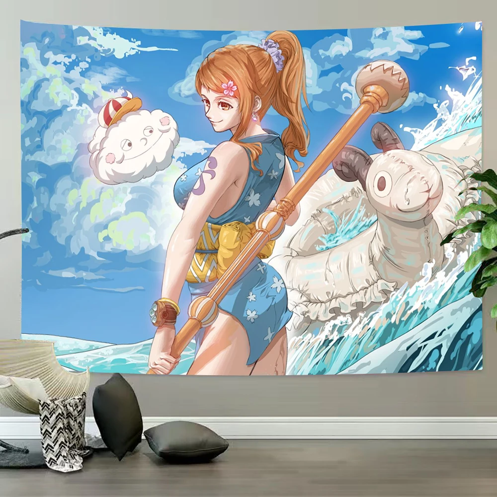 

Funny LUFFY ZORO Tapestry ONE PIECE Wall Tapestry Hippie Polyester Hanging Tapestries Sofa Cover Home Decor Party Photo Backdrop