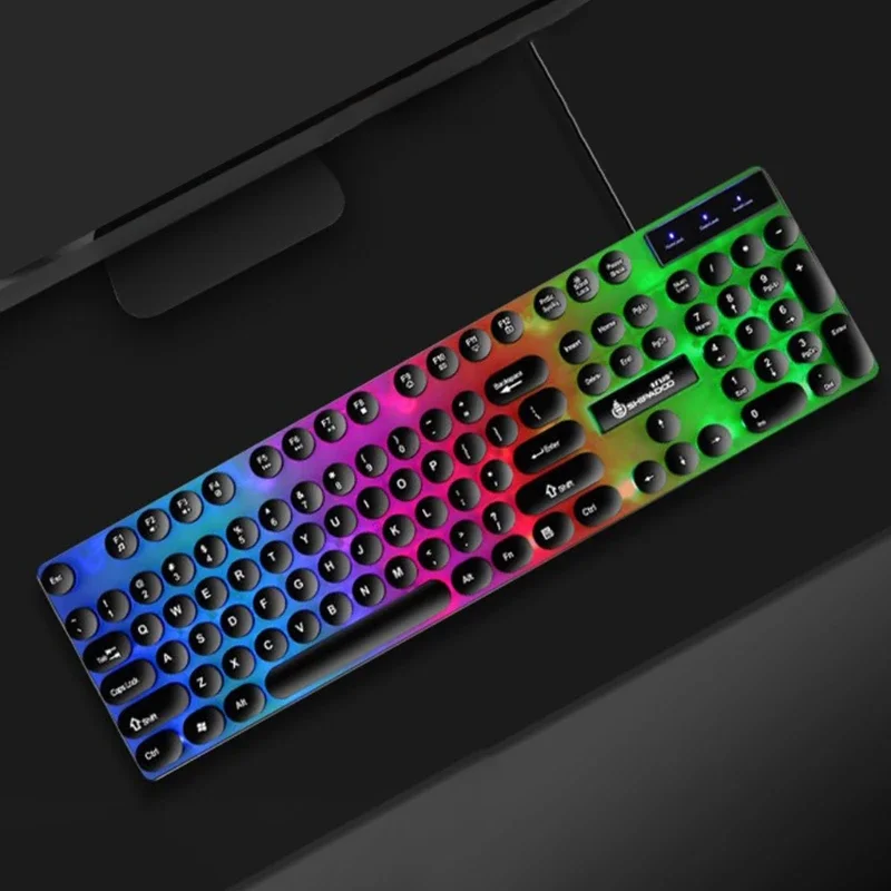 Комплект проводной механической клавиатуры и мыши RGB