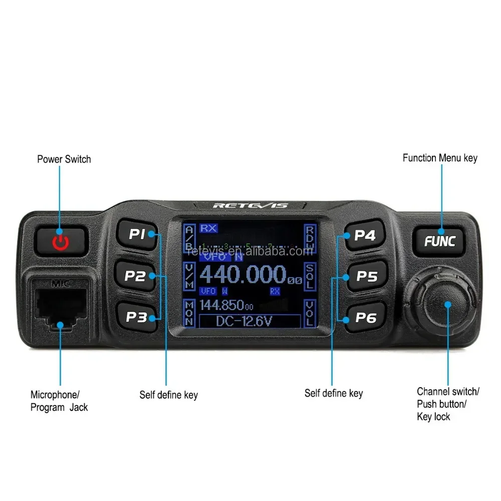 Мобильная радиостанция Retevis RT95 двухдиапазонный трансивер VHF 136-174/UHF430-490 МГц 25 Вт