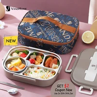 vandhome portable lunch box with compartment 316 stainless steel bowl kid food container for office school picnic bento food box