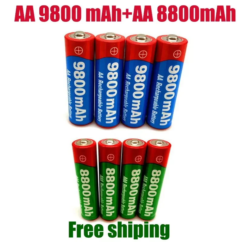 

2021 New 1.5V AA 9800 mAh+1.5V AAA 8800 mAh Alkaline1.5V Rechargeable Battery For Clock Toys Camera battery