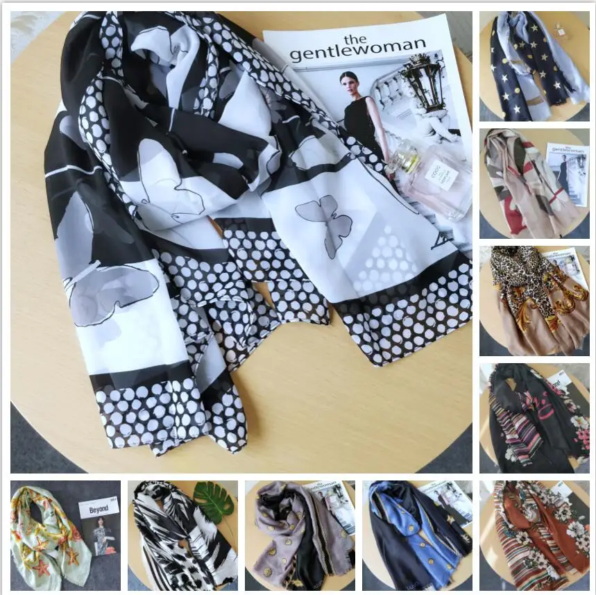 

2022 Foreign trade Italy liu jo ladies fashion scarf printed silk letter shawl sunshade sunscreen beach