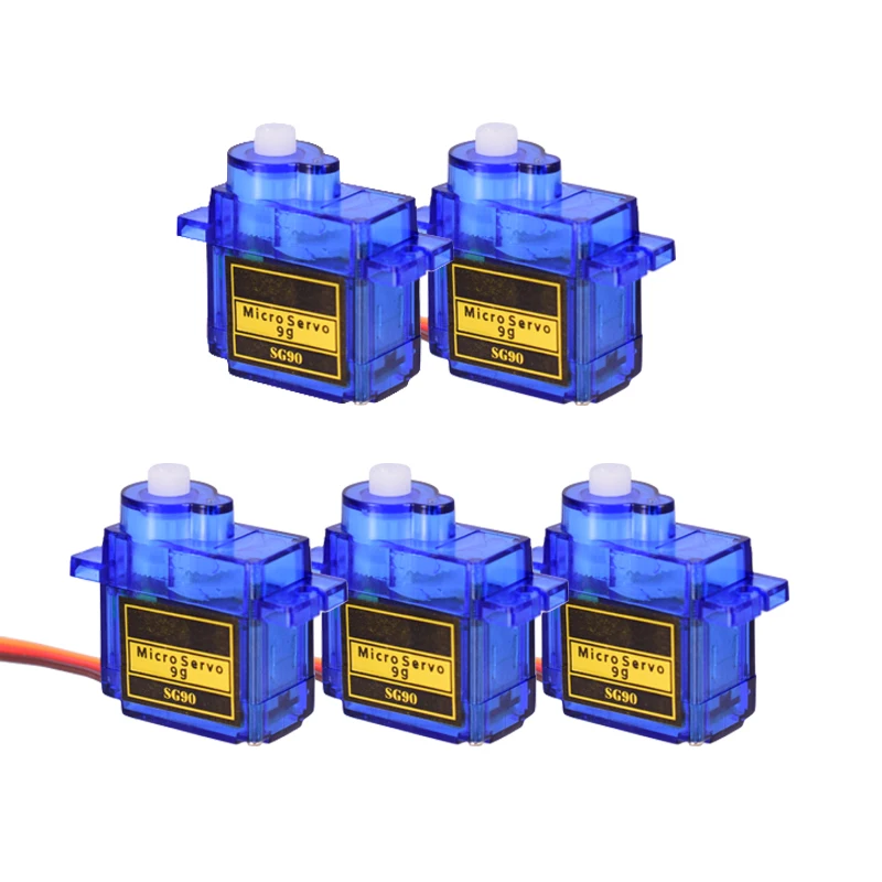 

Hot Sale 5pcs/lot SG90 9G Micro Servo Motor For Robot 6CH RC 250 450 Helicopter Airplane Glider mini Car