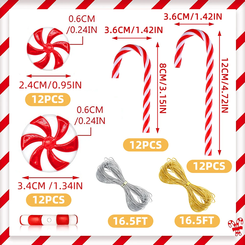 Рождественские конфеты-подвески 48 шт.