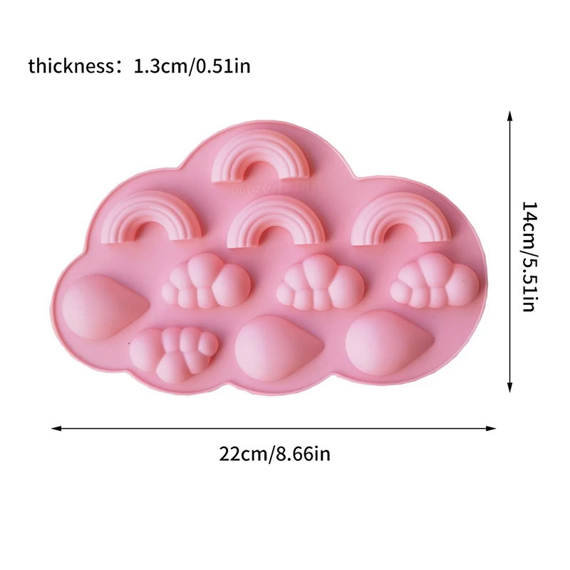 1 шт. милая креативная силиконовая форма в форме облака Радужная сделай сам
