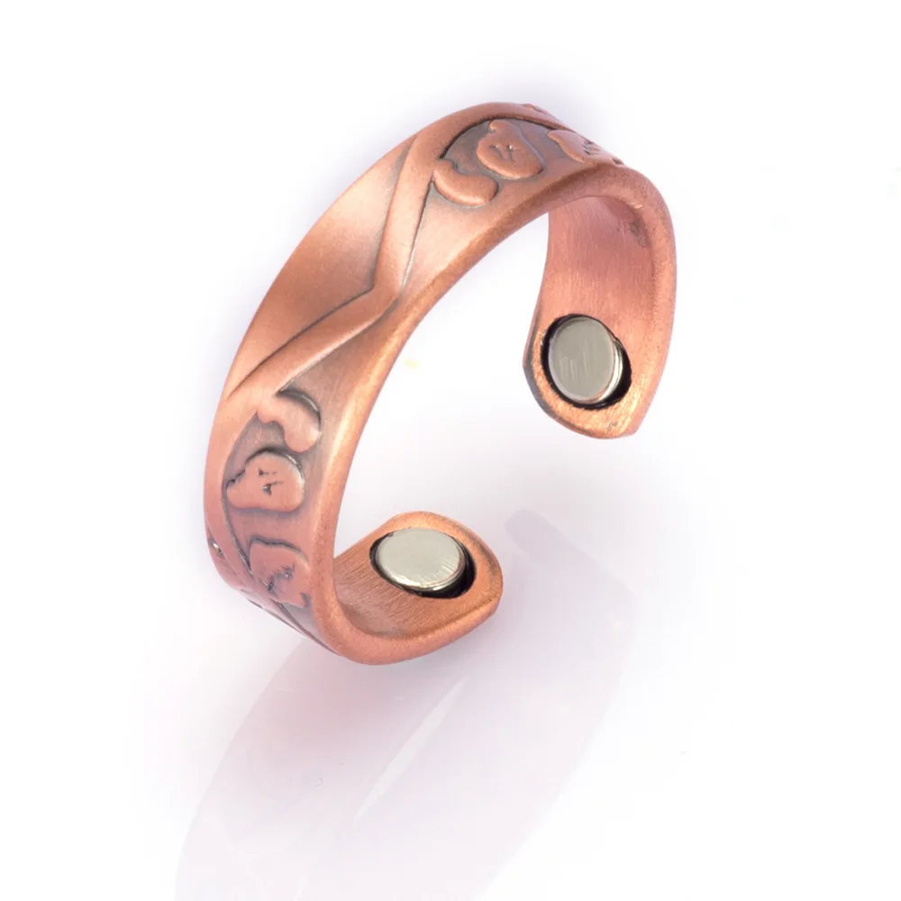

Copper Magnetic Ring Mens Health Energy Simple Adjustable Ring Open Cuff Pure Copper Finger Ring for Arthritis Pain