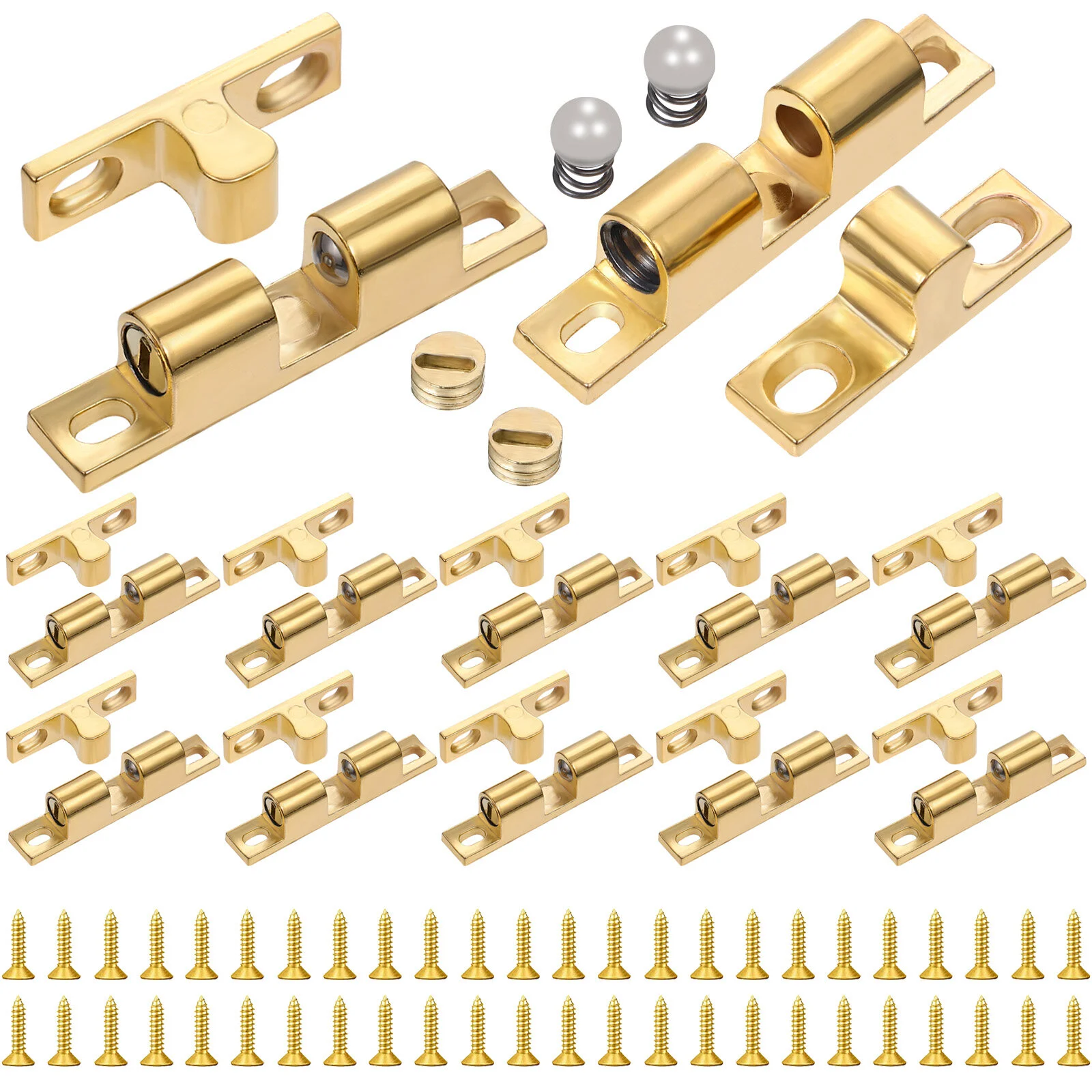 

12 Pcs Rv Door Locks Cabinet Metal Ball Catches Furniture Latches Roller Interior Doors Zinc Alloy