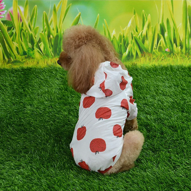

Dog Raincoat Sun-proof Clothing Summer Sun Protection Hoodie Small Dog Clothes Print Poncho for Small Medium Pets Puppy Cat
