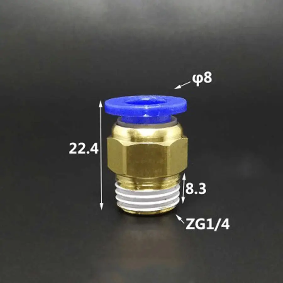 

10 шт. DN8 G1/4 "BSP Мужской x Fit Tube OD 8 мм латунный пневматический шланг Быстрый Разъем Push In муфта вода газ масло