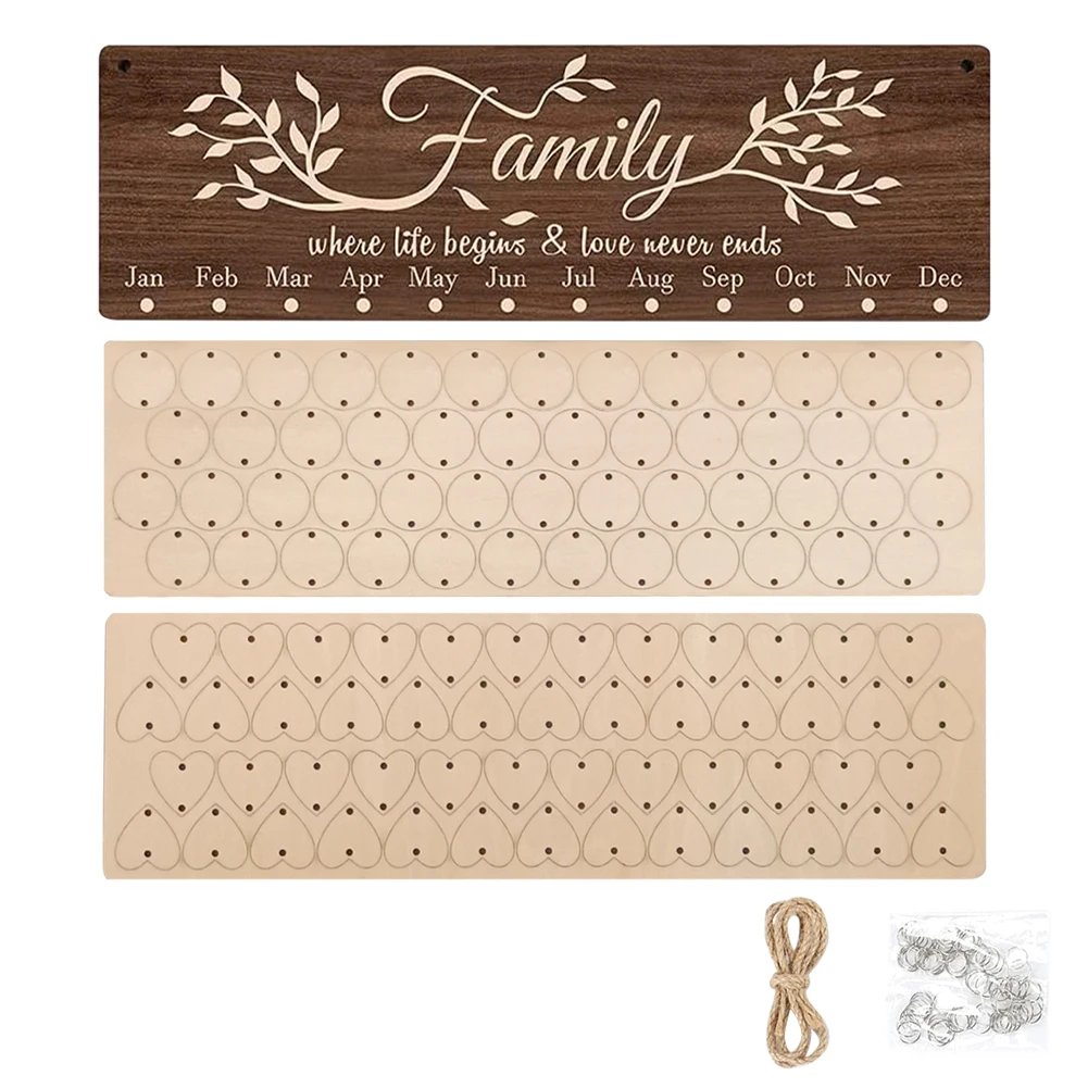 

Рождество с бирками, день рождения, годовщина, подвесные специальные даты, знак в деревенском стиле «сделай сам», семейное напоминание, винтажная деревянная доска с календарем