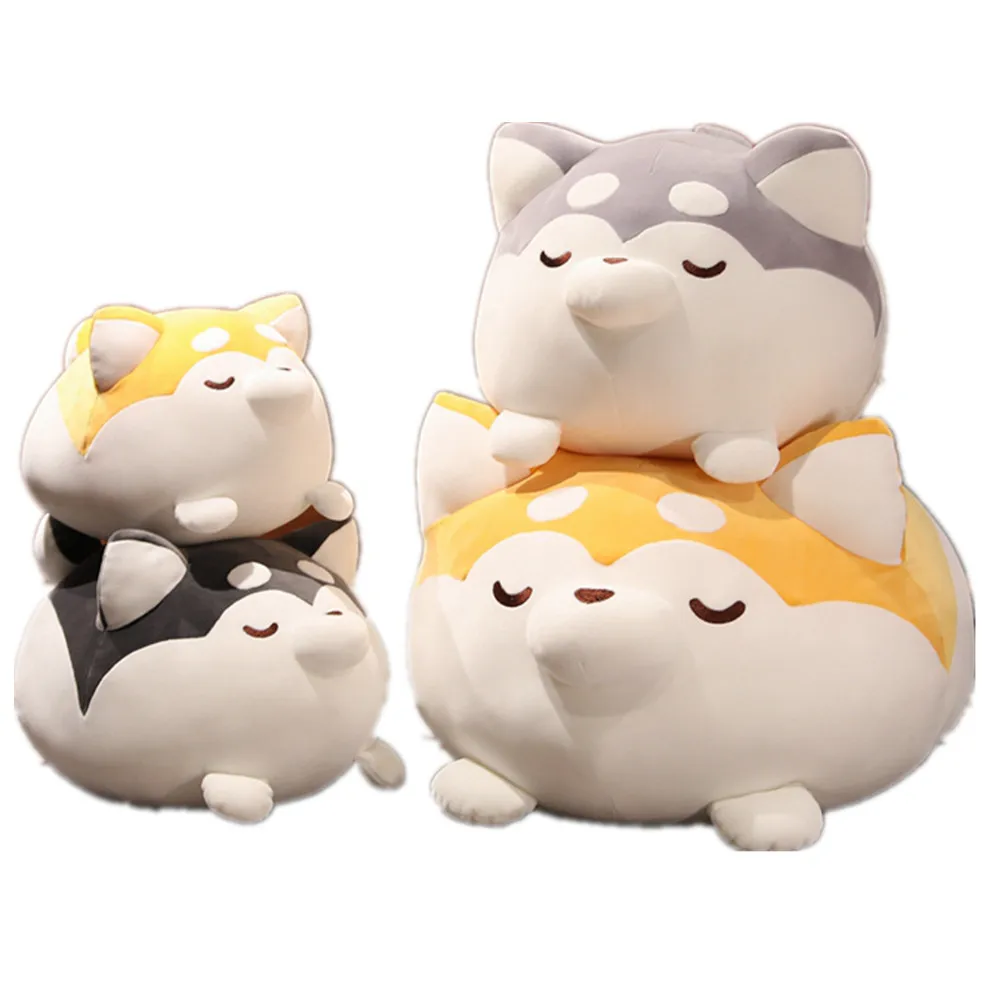 30-70cm Kawaii Husky Plush Toys Lovely Fat Animal Plush Pillow Stuffed Soft Dolls Sleeping Cushion Girls Nice Birthday Gift