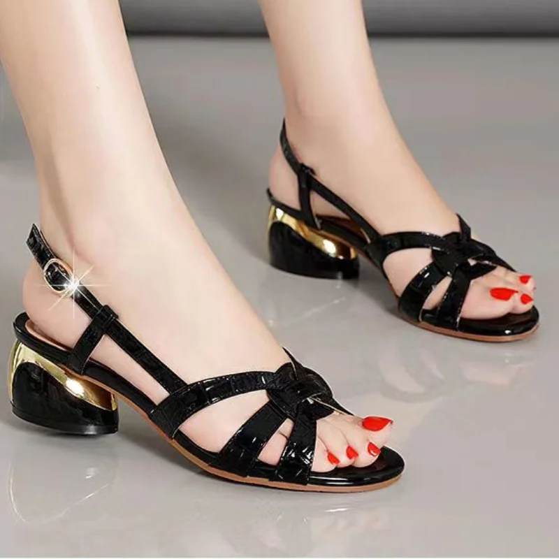 

2023 Fashion Shoes for Women Buckle Strap Women's Sandals Summer Casual Sandals Round Toe Shoe Female Platform Sandal Zapatos