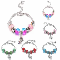 hot selling crystal unicorn bracelet diy jewelry snake bone children chain