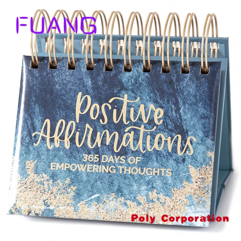 Custom Printing 365 Days Affirmations Inspirational Quote Daily Motivation Mini Perpetual Desk Easel Calendar