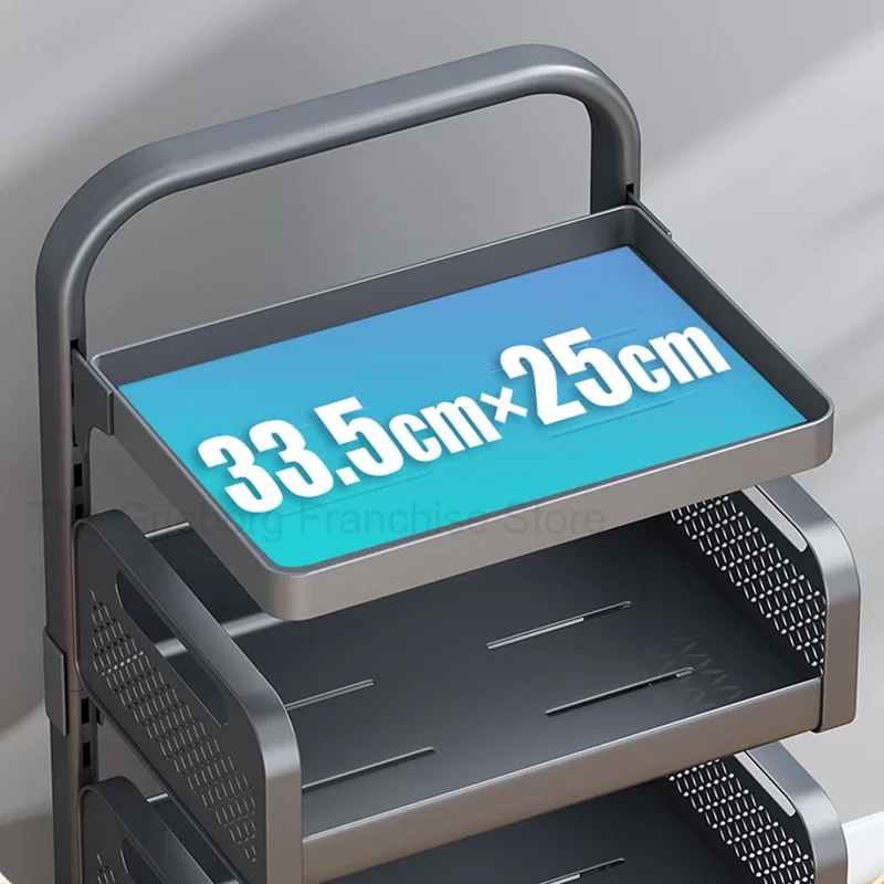 Шкафы 3-уровневая вращающаяся хозяйственная тележка для еды Мобильная поднос