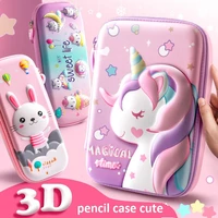 3d eva unicorn cute pencil case cartoon stationery box girls color pencil box student pen case school supplies gifts ipad case