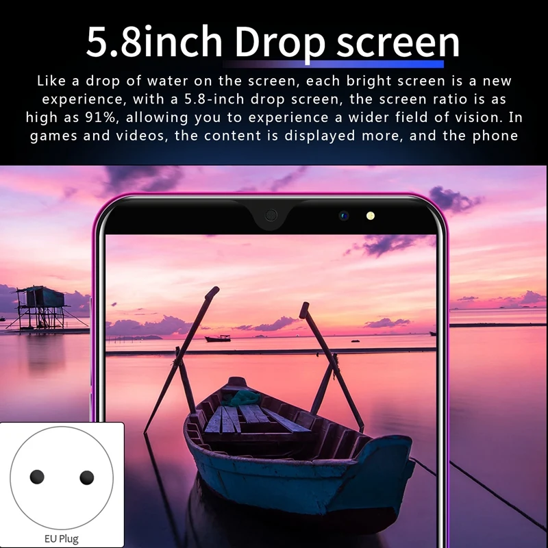 Смартфон P33 Plus 5 8 дюйма двухъядерный Процессор MTK6572 512 МБ + 4 Гб ОЗУ две карты памяти