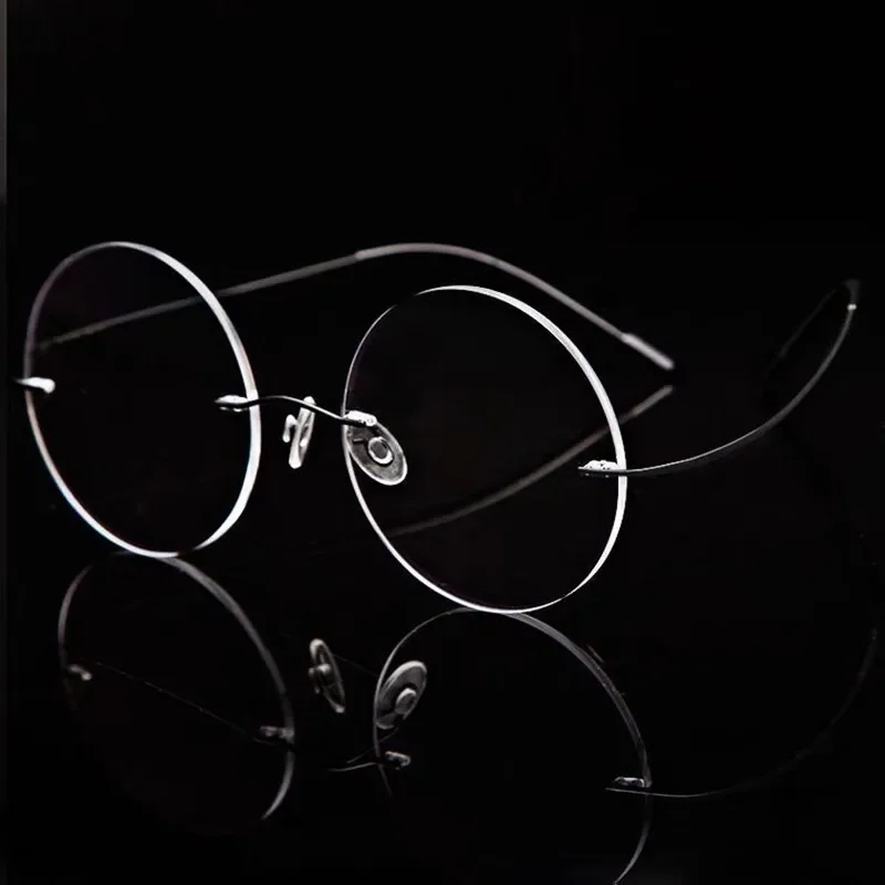 Очки женские круглые по рецепту без оправы из титанового сплава