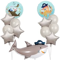 2022 new pirate shark balloons sea animal large shark children boy party favor baloon inflatable toys globos decorations kids