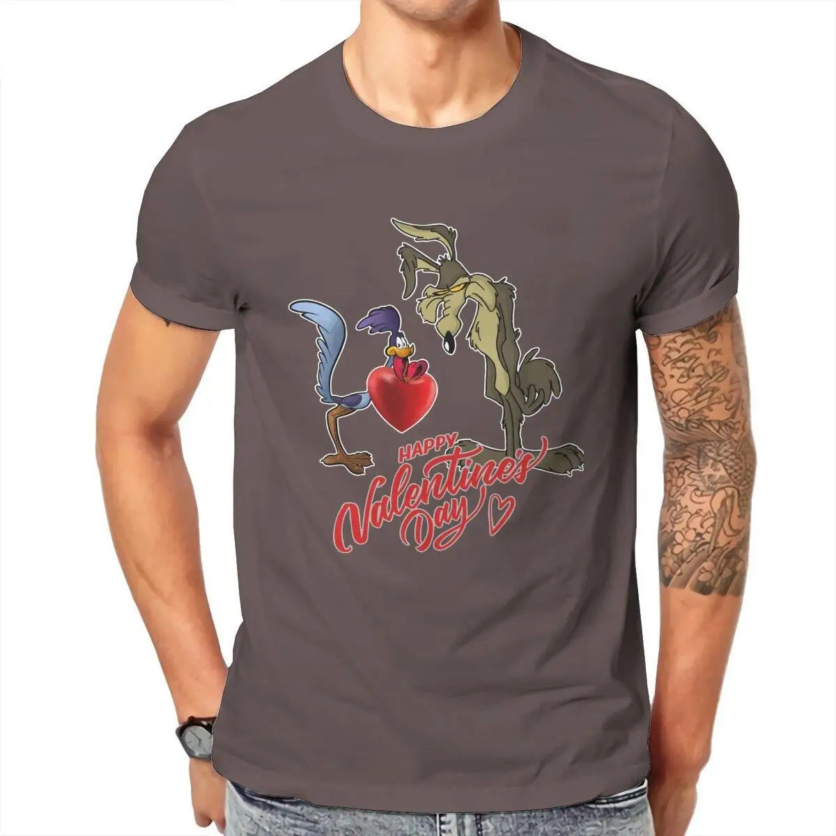 Fashion Roadrunner And El Coyote T-Shirts for Men Crew Neck 100% Cotton T Shirt  Short Sleeve Tee Shirt Gift Idea Clothes