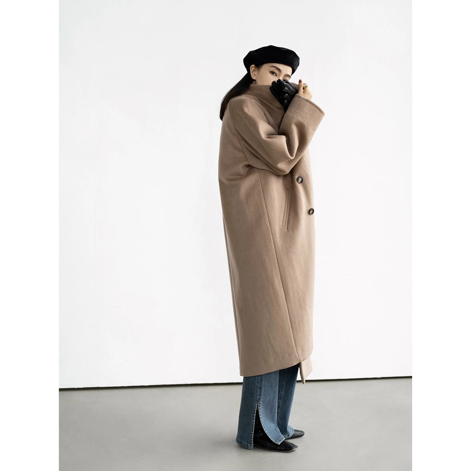 Zhou Miao Zhoumiao шерстяная куртка с воротником до половины высоты и лацканами женское