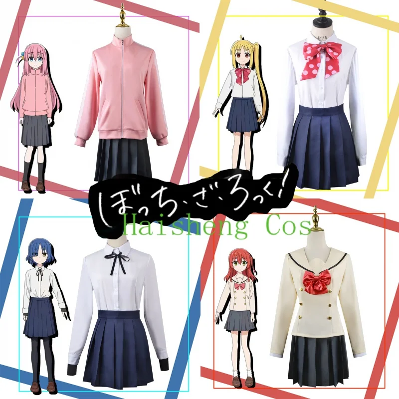 

Anime Bocchi The Rock! Hitori Gotoh Gisa Yamada Ryo Ijichi Nijika Cosplay Wig Woman Sexy Jk Skirt Halloween Su. Entry: