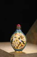 4 chinese folk collection old bronze cloisonne enamel dragon pattern snuff bottle gather fortune office ornament town house