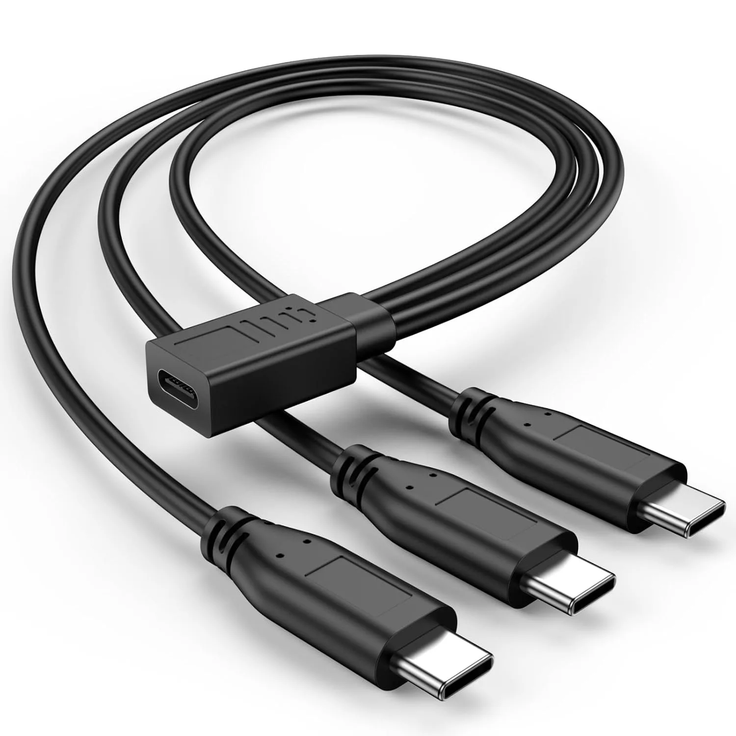 Фото Многопортовый кабель-разветвитель Type-C: USB-C (женский) на 1/2/3 Type-C (мужской), 3A, для зарядки (только для зарядки, без синхронизации данных) №1