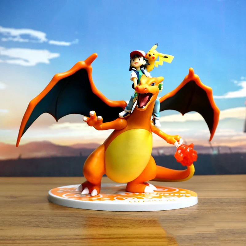 

16CM TAKARA TOMY Pokémon Ash Ketchum Charmander Garage Kit Anime Charizard Combination Model For Birthday Gift Decorations