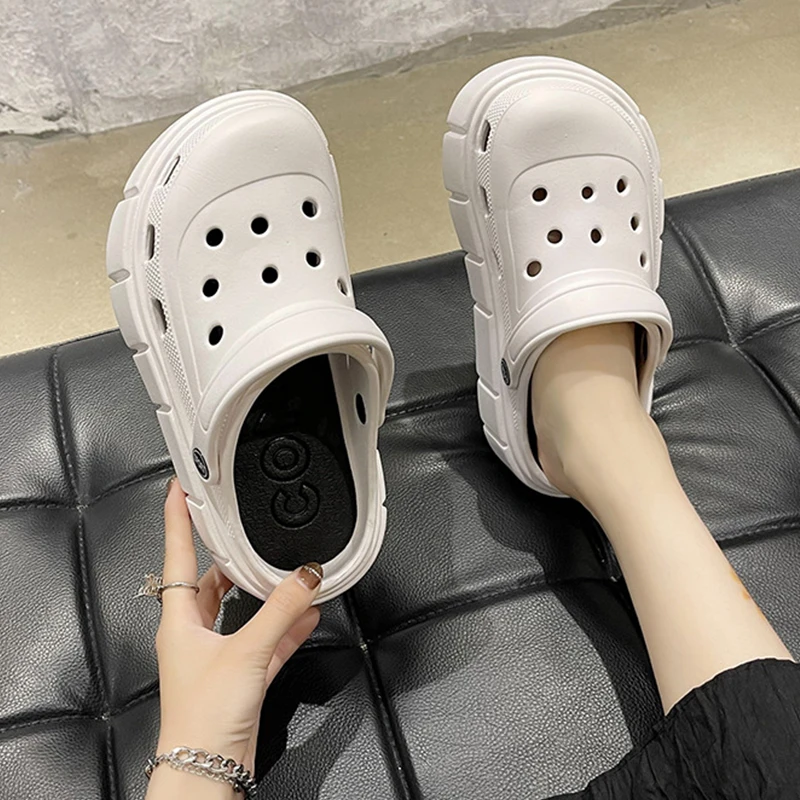 Summer Women Sandals Thick Bottom Home Slides Women Clogs Soft EVA Dry Wedges Platform Garden Shoes Beach Sandals Home Slippers