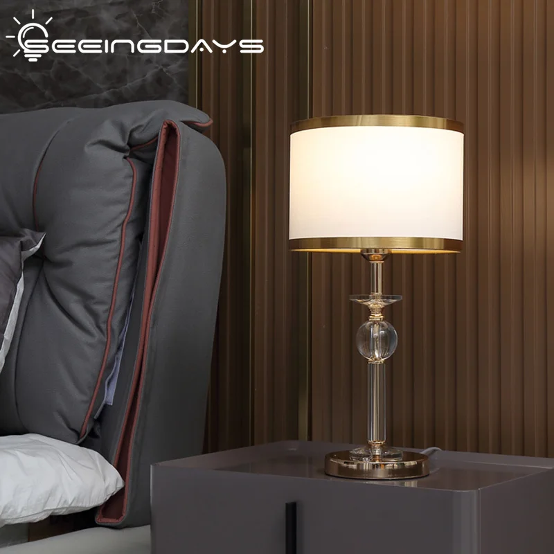 

Free Shipping Nordic Minimalist Modern Creative Crystal Table Lamp for Bedroom Living Room Bedside Lamp Led Night Lamp Luxury