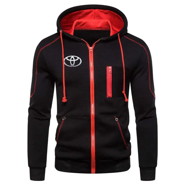 

2021 New Men Toyota car logo Cotton Comfortable Zipper Hoodies Fitness Sweatshirts Solid Fleece College Style Men Tops Coats