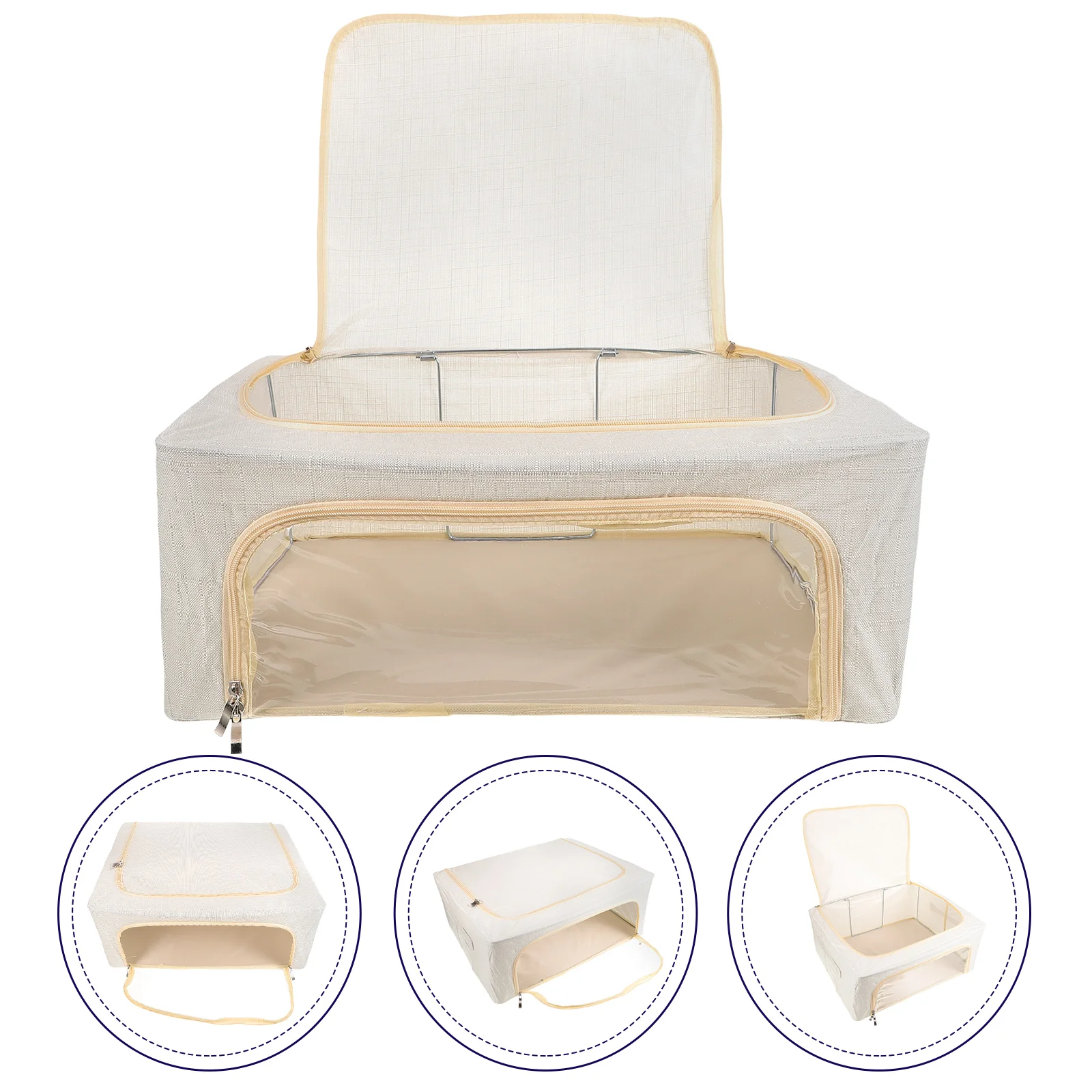

Closet Clothes Storage Bin Large Capacity Sweater Clear Window Foldable Organizer Folding Bins
