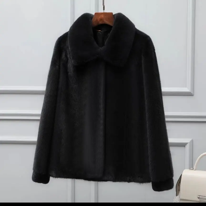 Parkas Women's Outdoors Coats Jackets 2022 Winter Faux Fur Mink Skin Splicing Thickening Keep Warm Cardigan Casual Jackets Woman