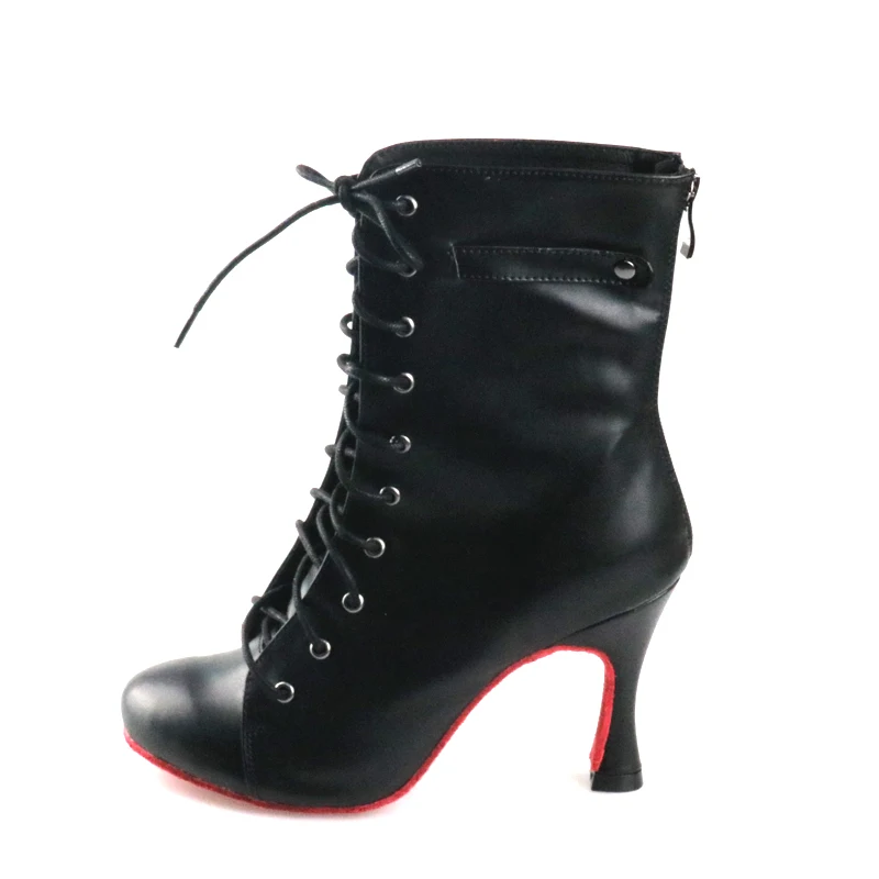 Женские туфли для латиноамериканских танцев черные замшевые на высоком каблуке