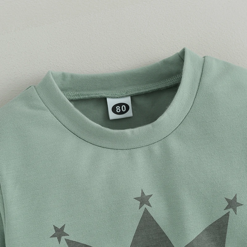 

Детский костюм из 2 предметов для мальчиков, толстовка с длинным рукавом и буквенным принтом с короной, спортивные брюки с принтом, осенняя одежда