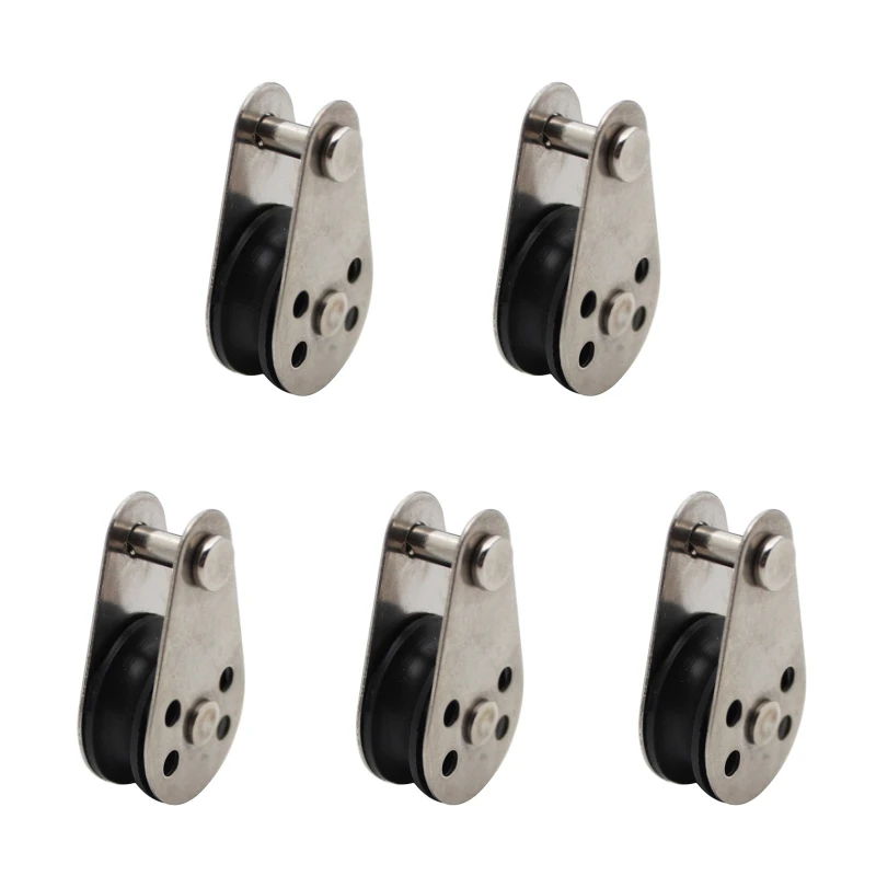 

5pcs 25mm Single Wheel Swivel Lifting Rope Pulley Set Bearing Lifting Wheel Tools Stainless Steel Pulley Bearing Pulleys GTWS