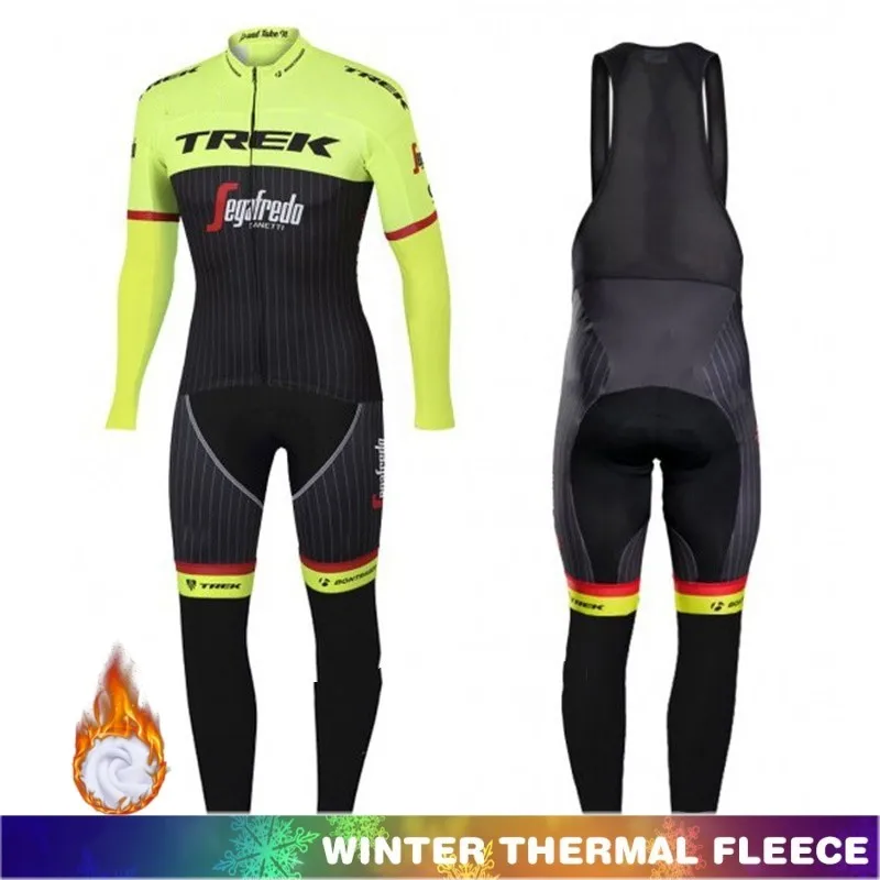 

Trek Cycling Winter Men Jersey Set Thermal Bib Pants Cycling Clothing MTB Bike Tights Breathable Warm Pad Ropa Ciclismo Hombre