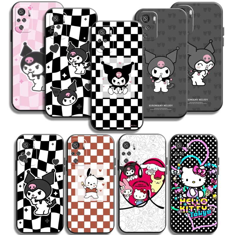 

Hello Kitty Kuromi Phone Cases For Xiaomi Redmi Note 10 10 Pro 10S 10 5G Soft TPU Back Cover Coque Funda Carcasa