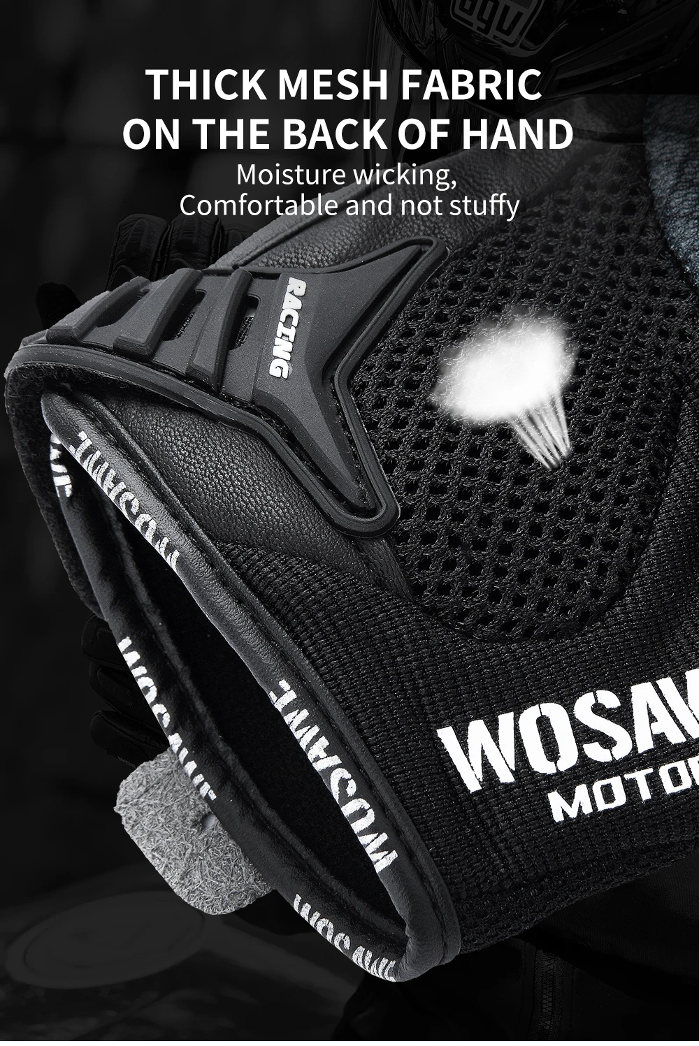 WOSAWE мотоциклетные перчатки ветрозащитные Guantes для езды на мотоцикле сенсорный