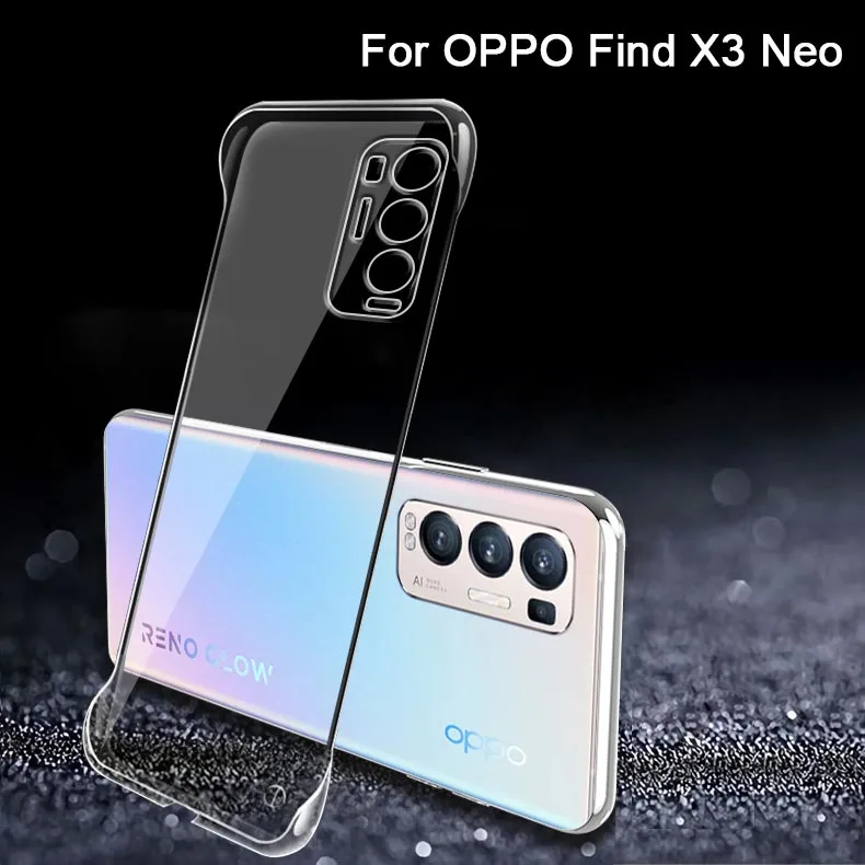 

Ультратонкий Прозрачный чехол без рамки для OPPO Find X3 Pro Lite Neo, 2 шт., прозрачный жесткий защитный чехол для задней камеры из поликарбоната «сдел...