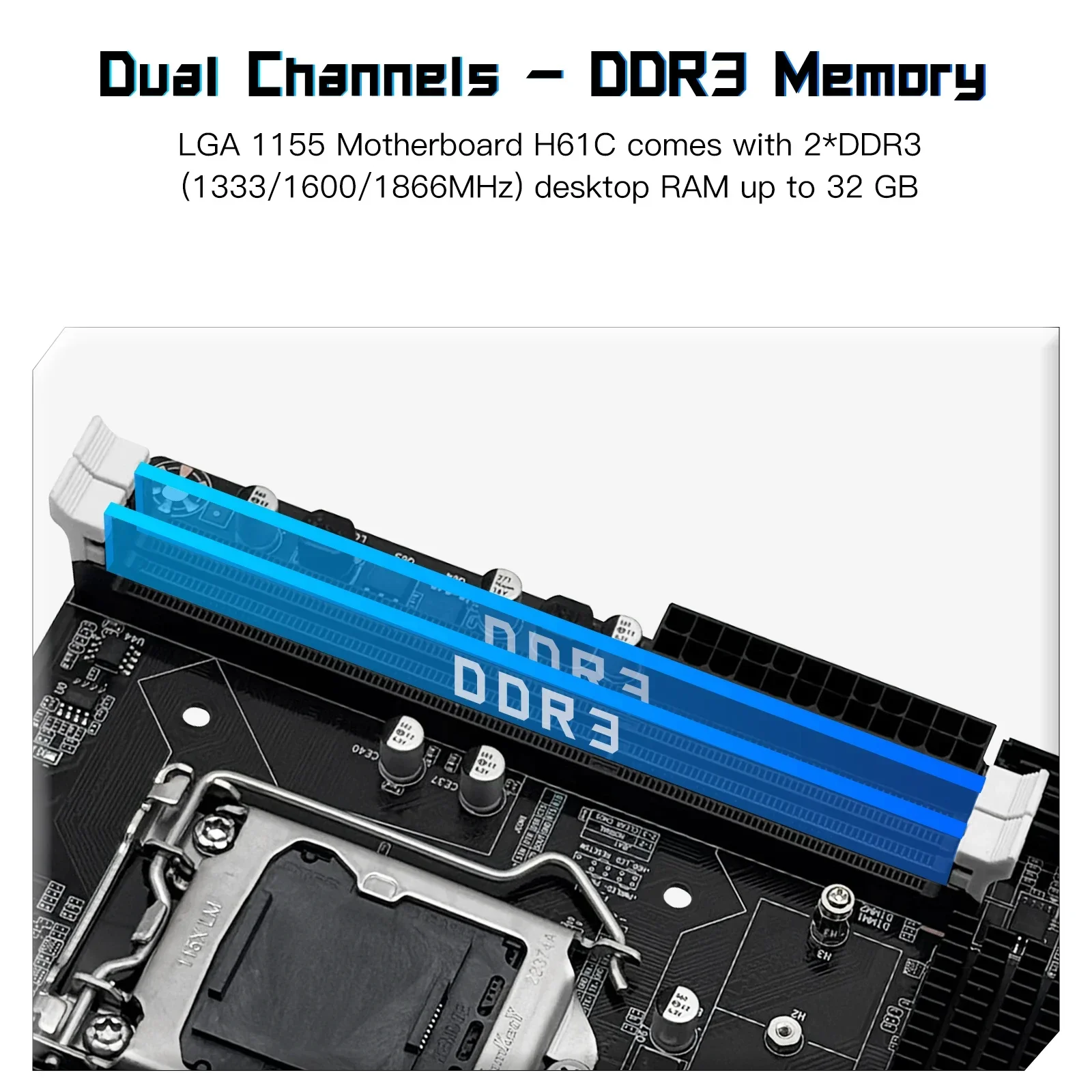 Материнская плата MACHINIST H61C LGA 1155 DDR3 оперативная память совместимая с процессором