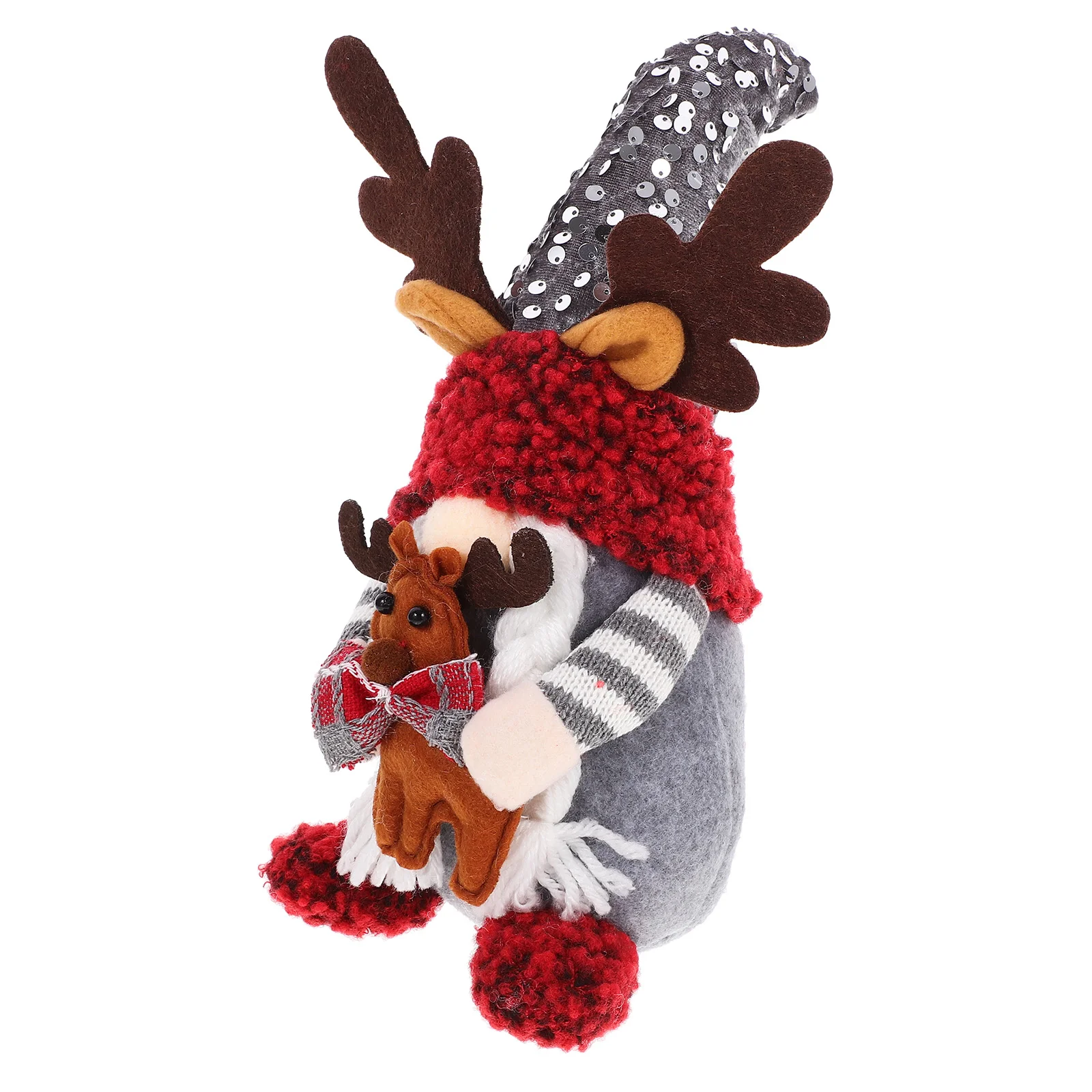 

Christmas Gnome Stuffed Sequin Pointed Hat Sitting Posture Gnome Ornament